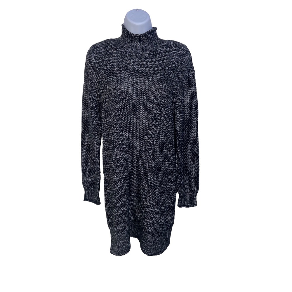 Abercrombie & Fitch Women's Black Marled Knit‎ Sweater Dress Turtleneck Medium